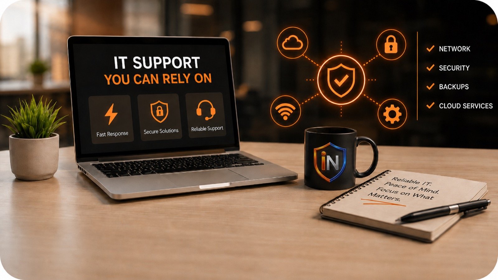 IT support you can rely on: network, security, backups and cloud services